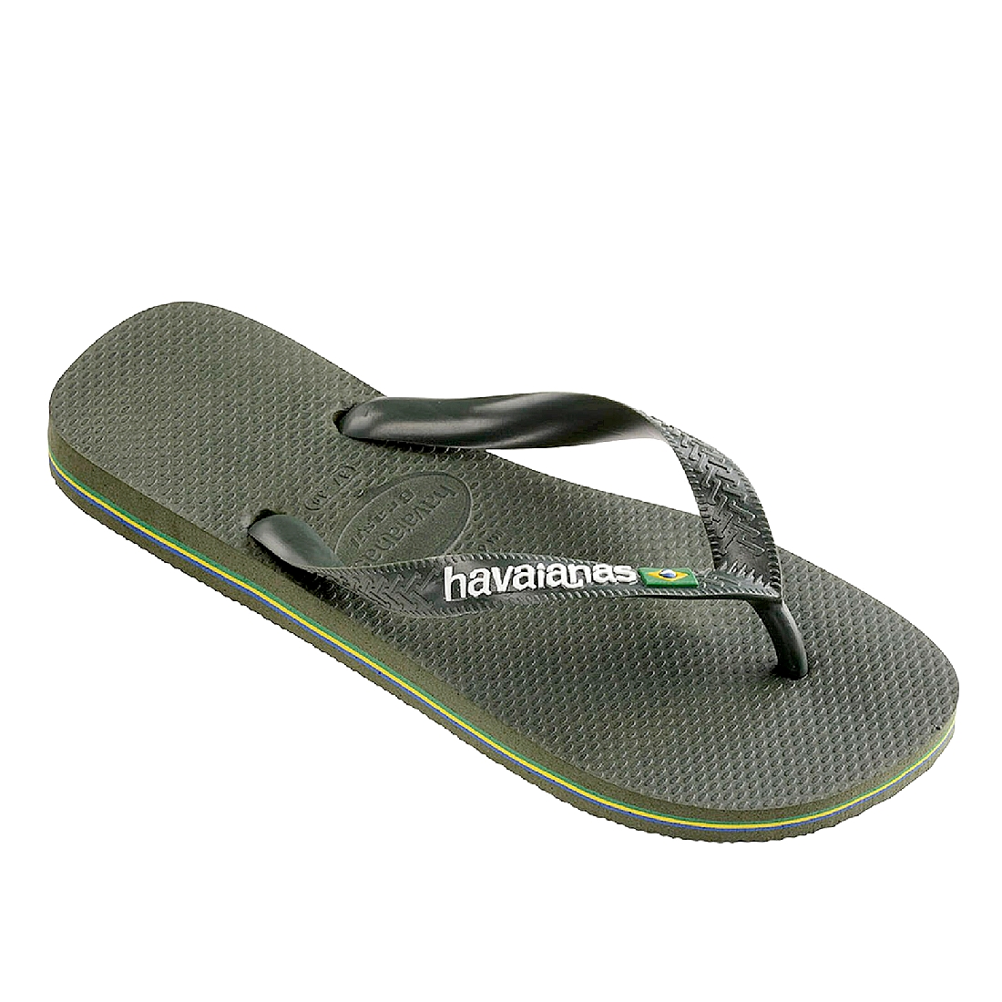 HAVAIANAS Brasil logo Tong  Homme Green Olive