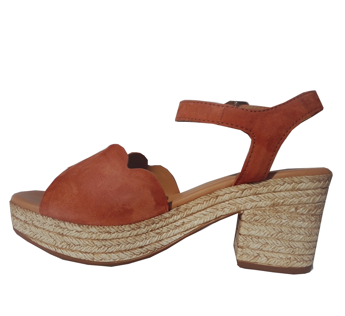 Sandale Nu-pieds cuir Aliwell  Femme Talon 7cm  Tange-Brique