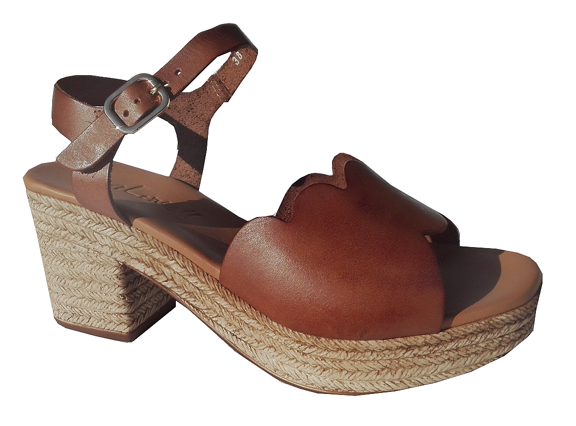 Sandale Nu-pieds cuir Aliwell  Femme Talon 7cm  Brown-cuio