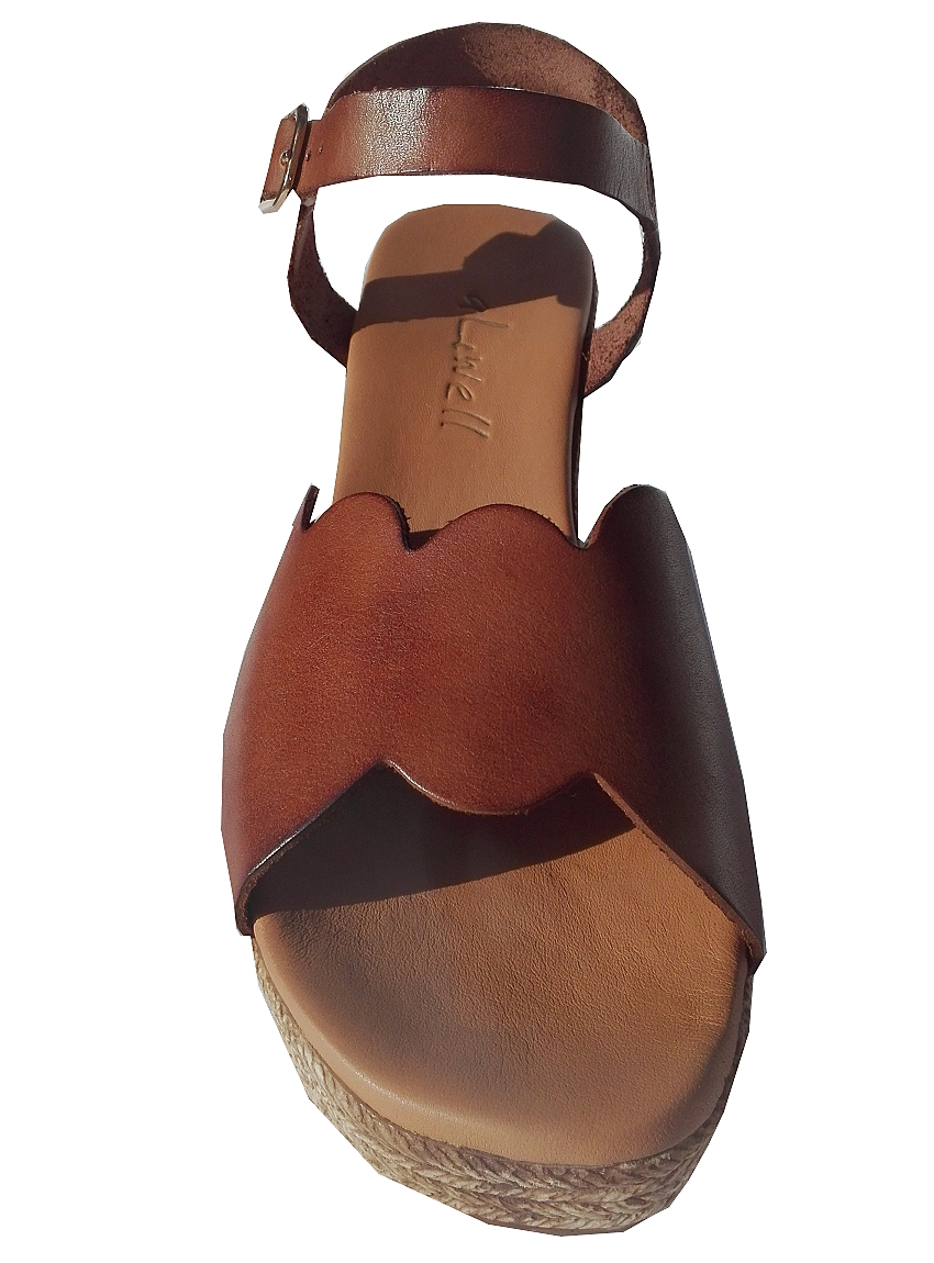 Sandale Nu-pieds cuir Aliwell  Femme Talon 7cm  Brown-cuio