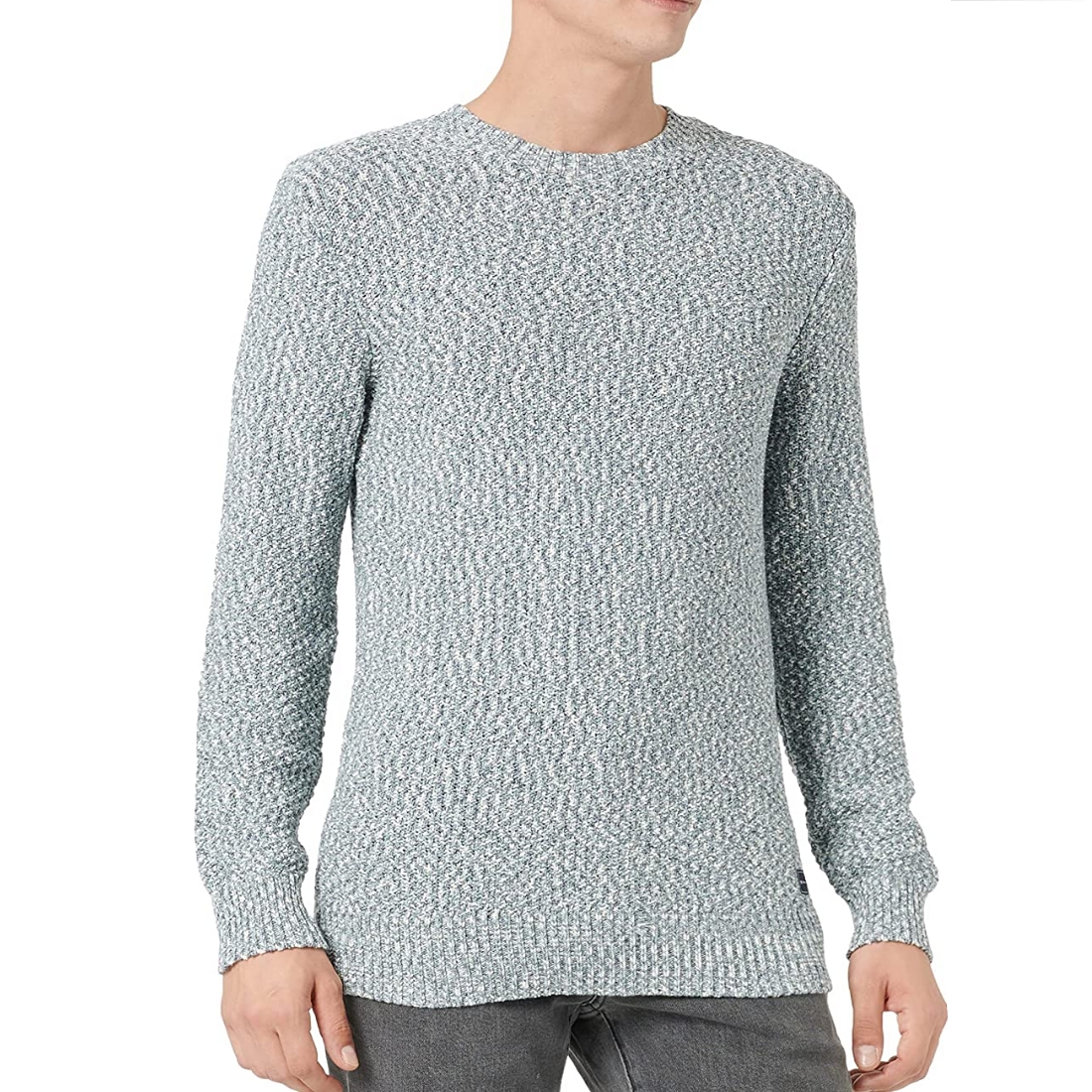 Pull Col Rond ml Homme Navy White TomTailor 1030132